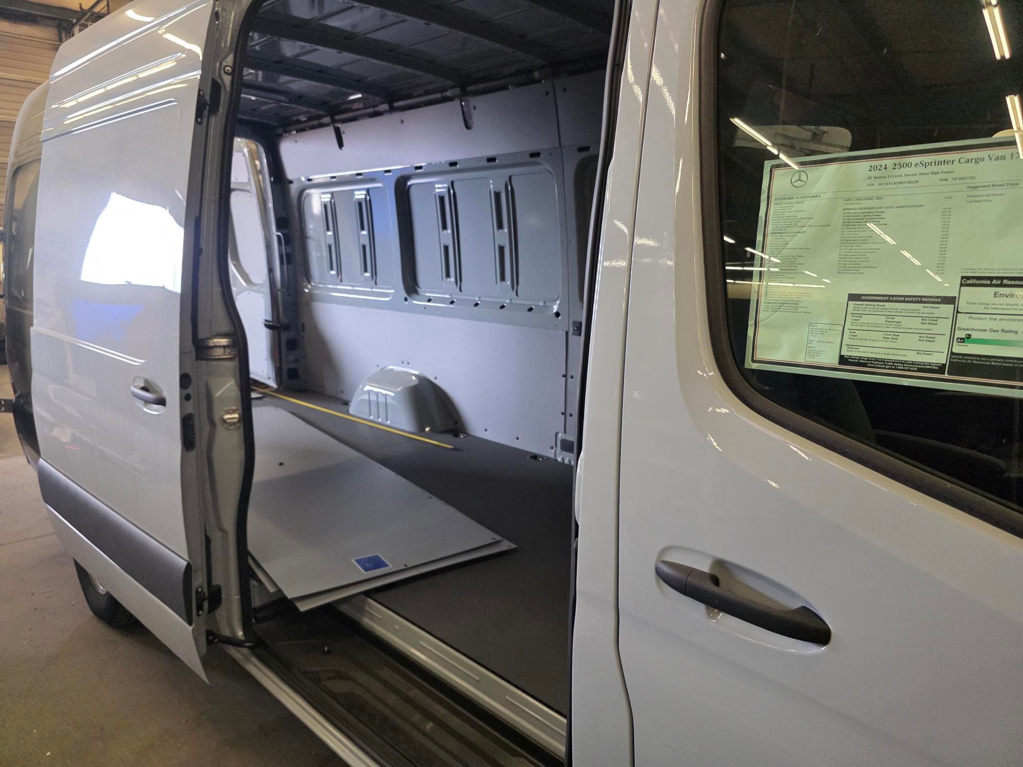 Interior of the Mobile Market van during build